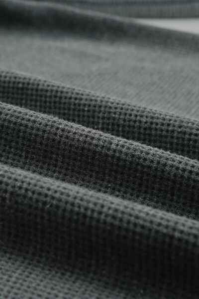 Waffle Knit Button Up Drop Shoulder Jacket - Damned Threads