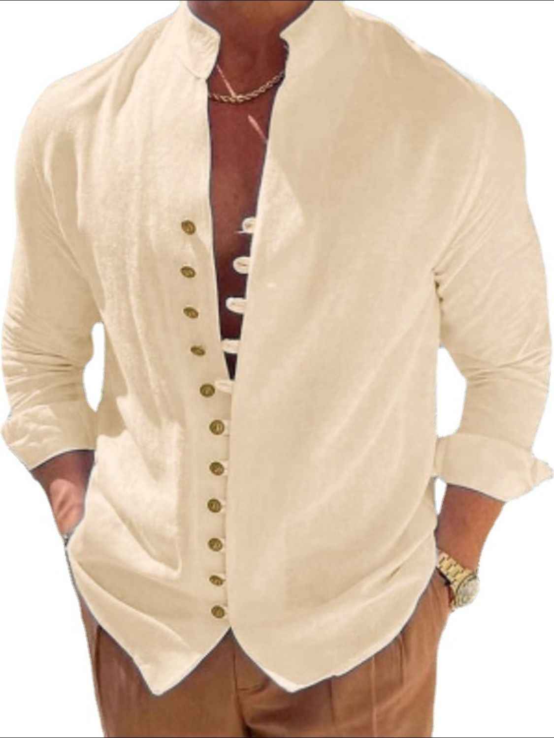 Men's Full Size Button Front Long Sleeve Shirt Plus Size - Damned Threads