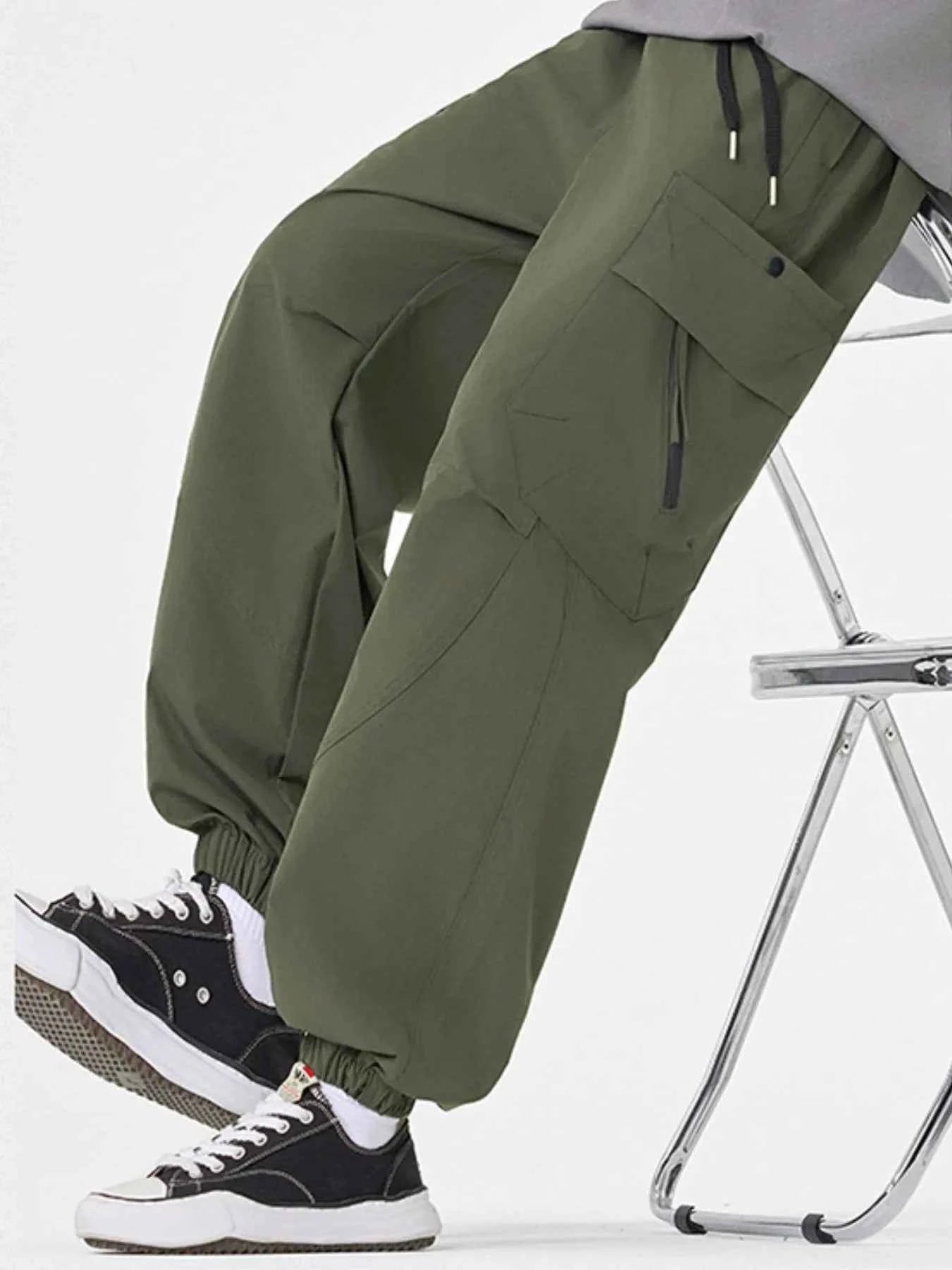 Men's Plus Size Casual Cargo Pants with Multiple Pockets