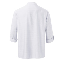 Men's Full Size Half Button Long Sleeve Shirt Plus Size - Damned Threads