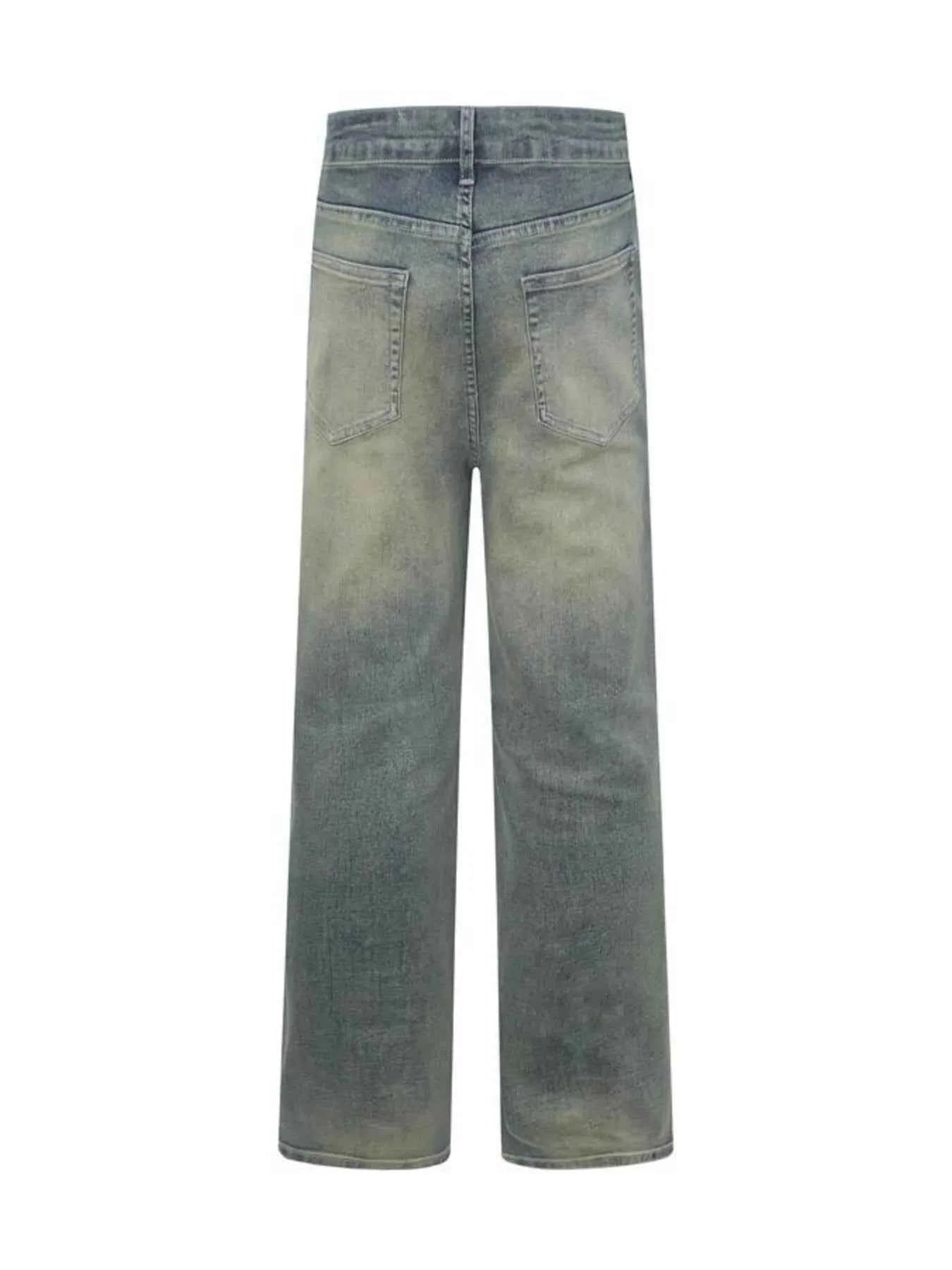Men's Vintage Wash Wide Leg High-Rise Jeans