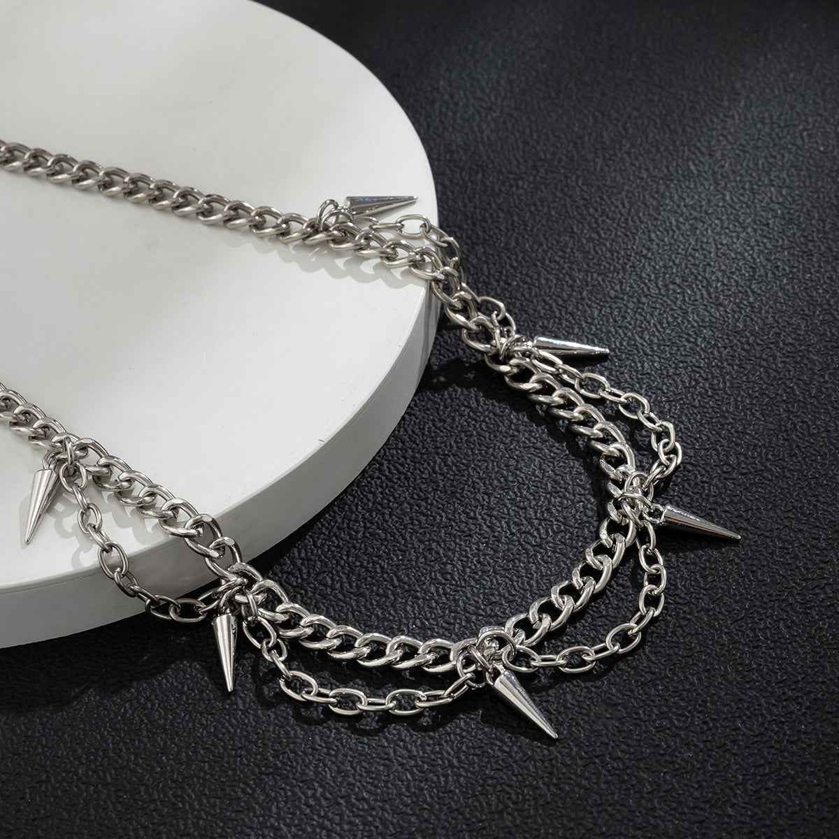 Tassel Rivet & Spike Necklace - Damned Threads