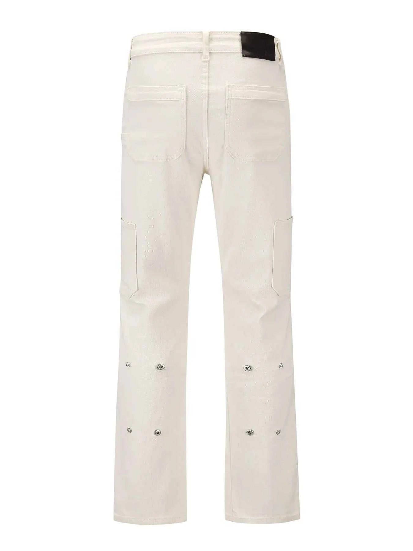 Men's Slim Straight Jeans with Snap Detail