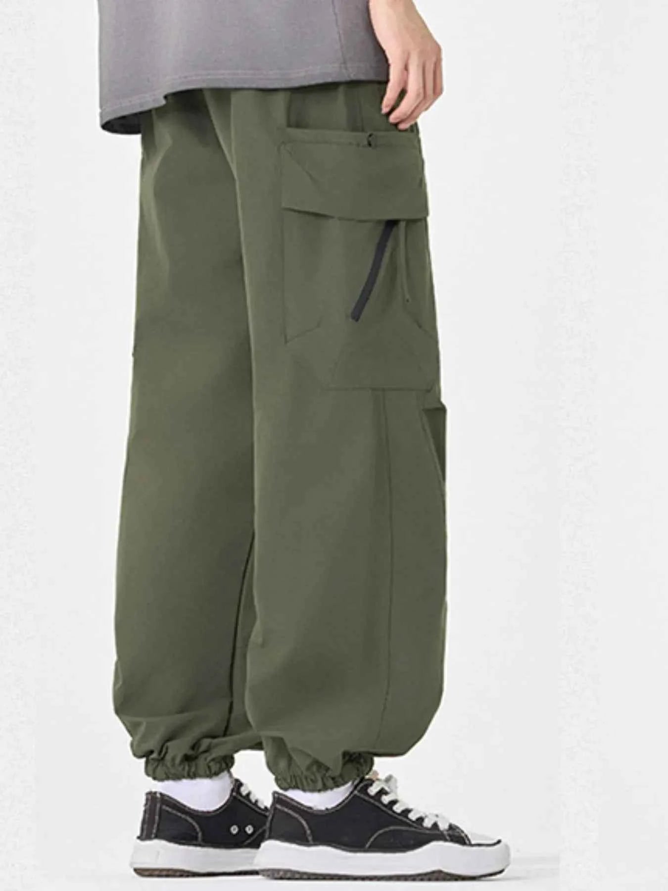 Men's Plus Size Casual Cargo Pants with Multiple Pockets