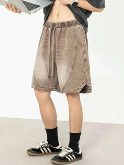 Men's Plus Size Drawstring Denim Shorts