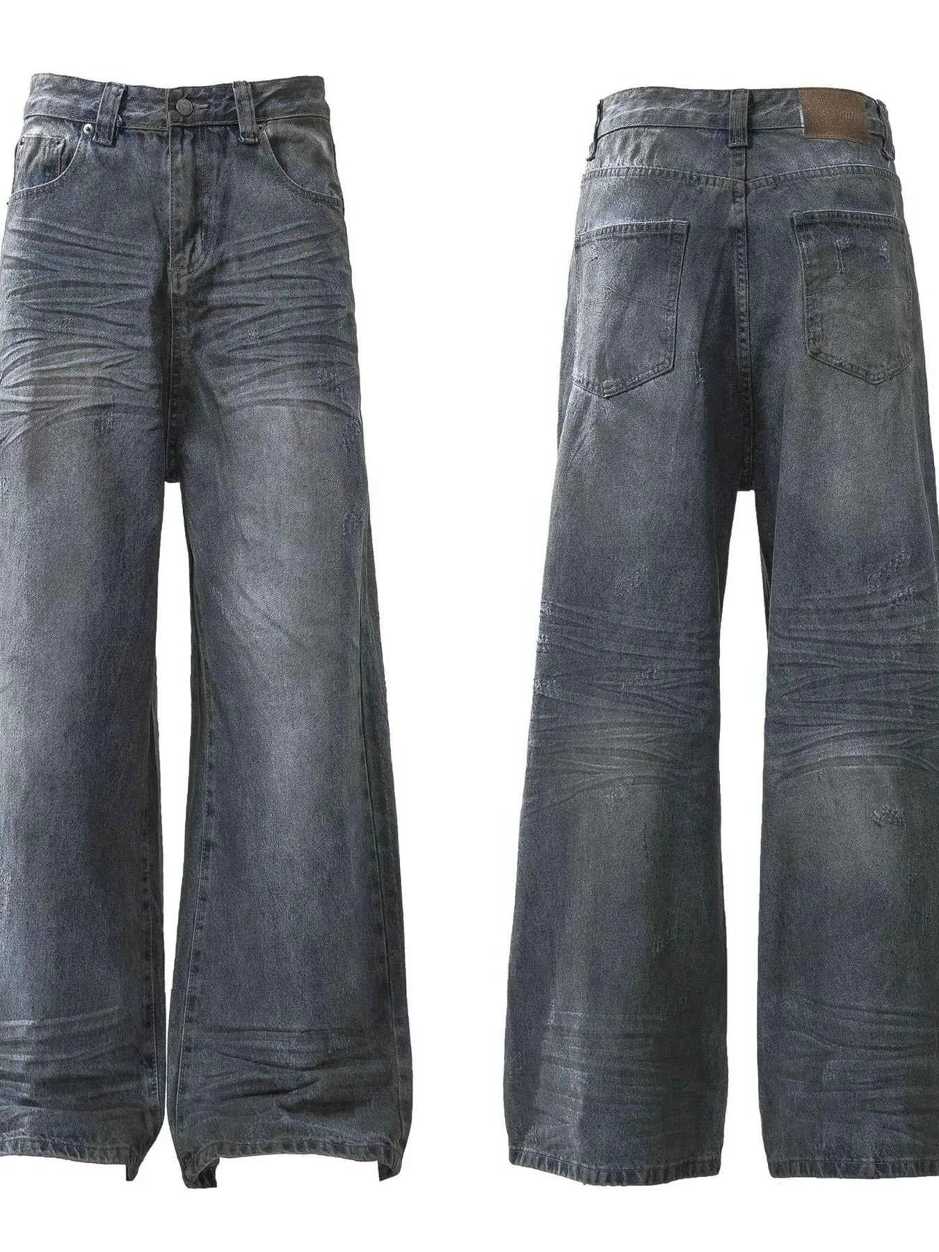 Men's Vintage Wash Wide Leg Jeans