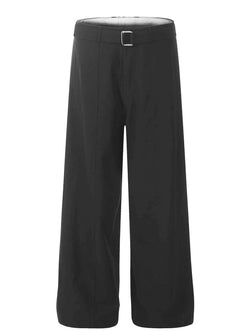 Men's Wide Leg High Waist Pants with Belt