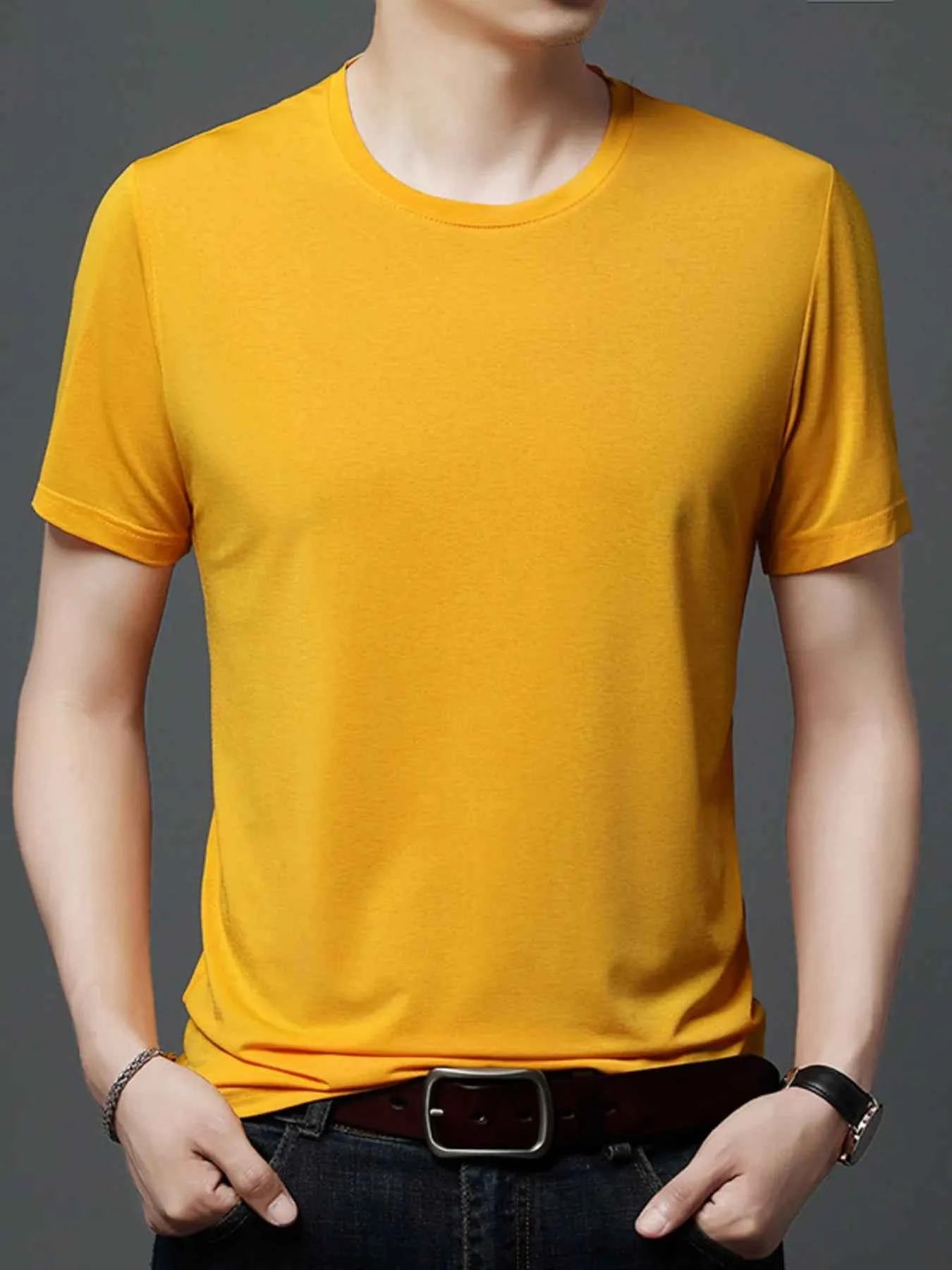 Men's Plus Size Classic Crew Neck Basic T-Shirt