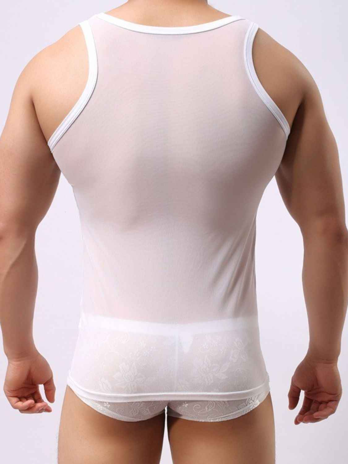 Men's Solid Color Sexy Sheer Tank - Damned Threads