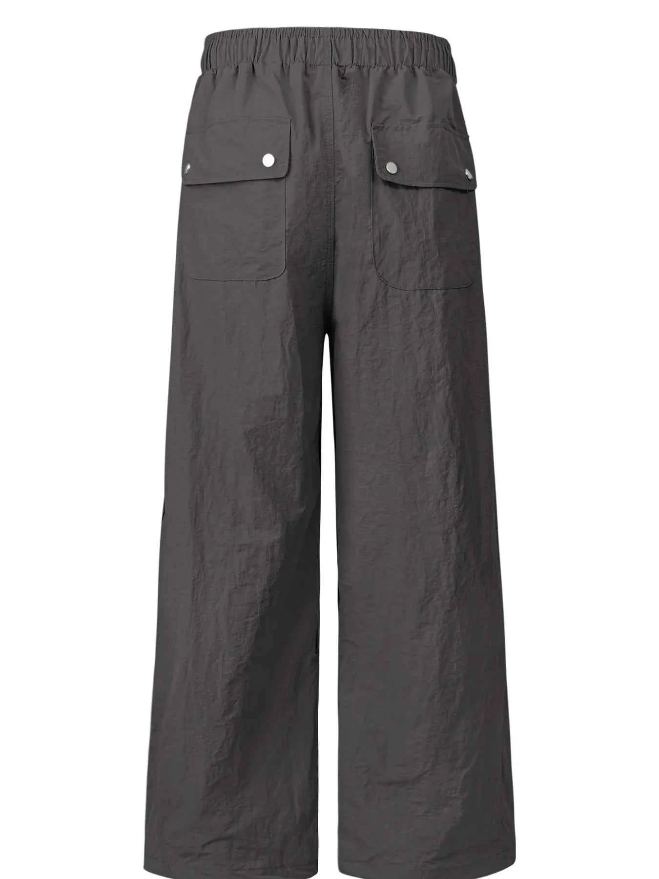 Men's Wide Leg Cargo Pants with Drawstring Waist