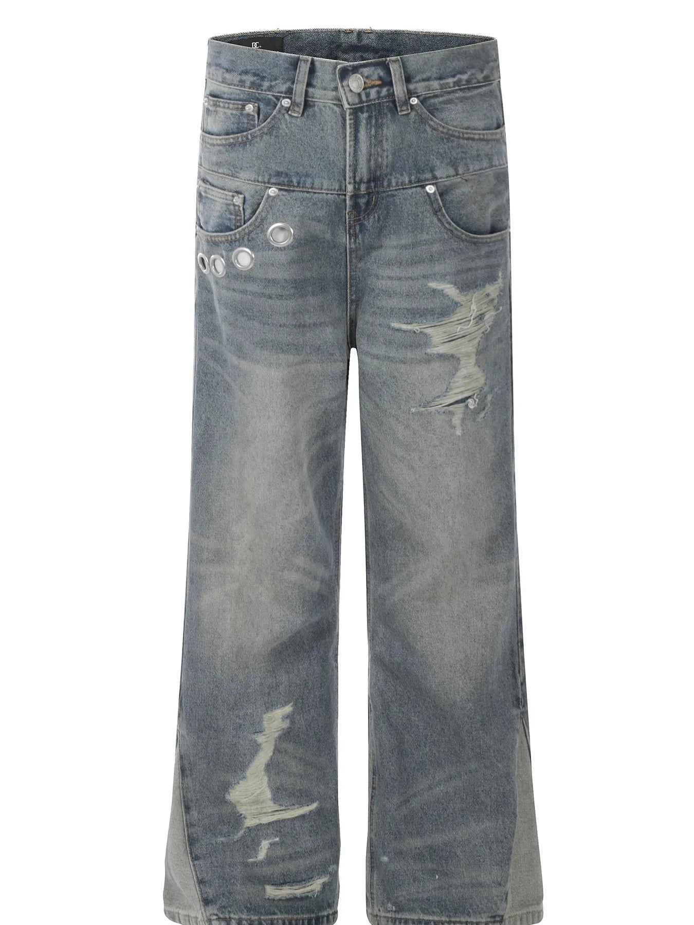 Men's Distressed Wide Leg Jeans