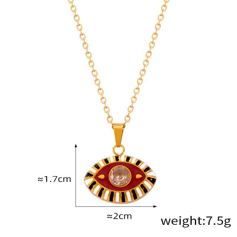 18K Gold Devil Eye Diamond Necklace - Damned Threads