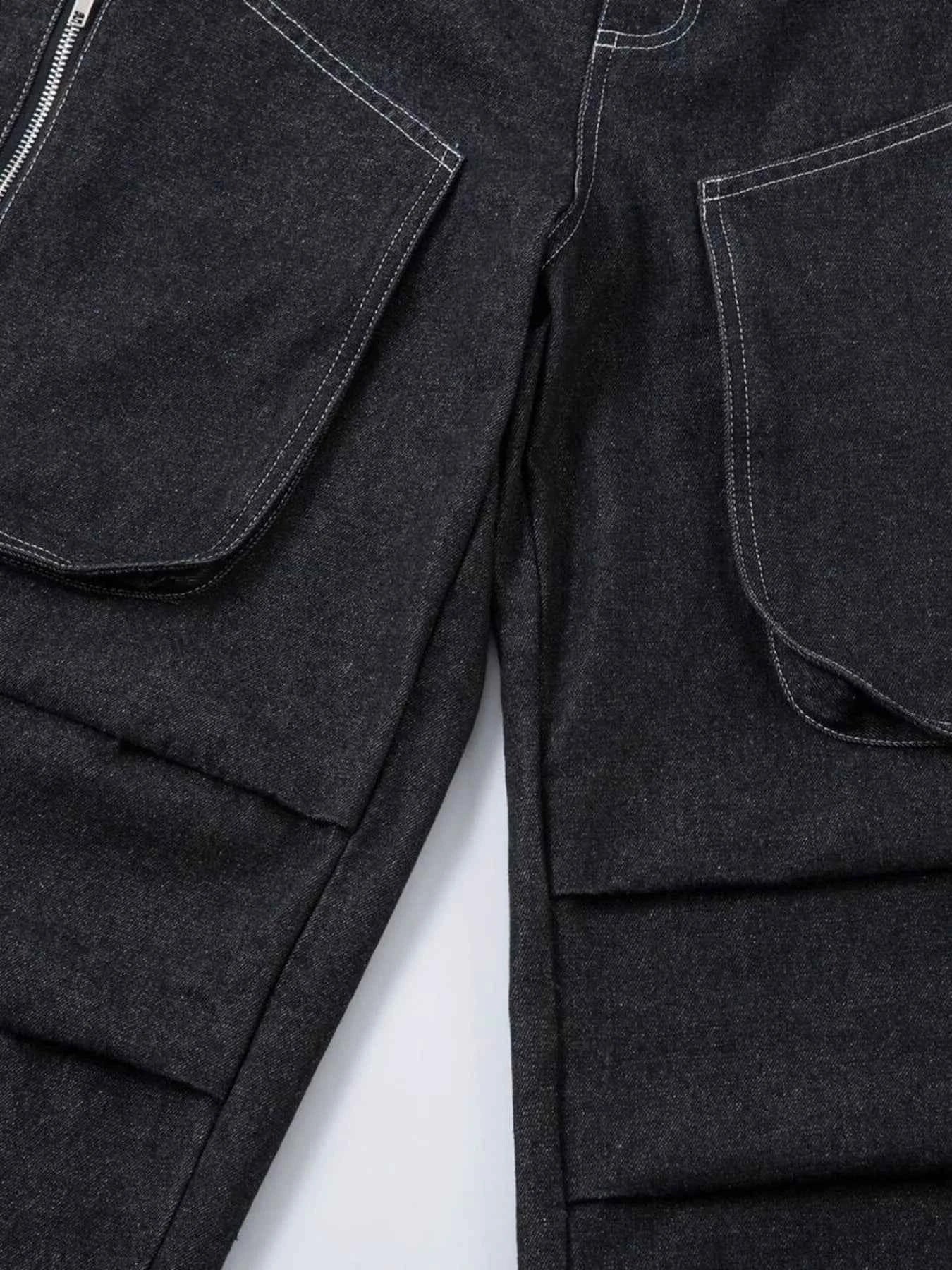 Men's Wide Leg Jeans with Contrast Panels