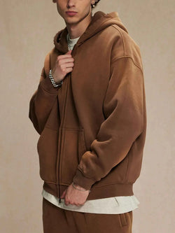 Men's Oversized Casual Zip-Up Hoodie