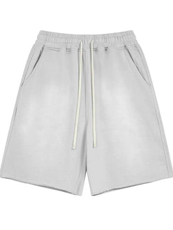Men's Raw Edge Drawstring Casual Shorts