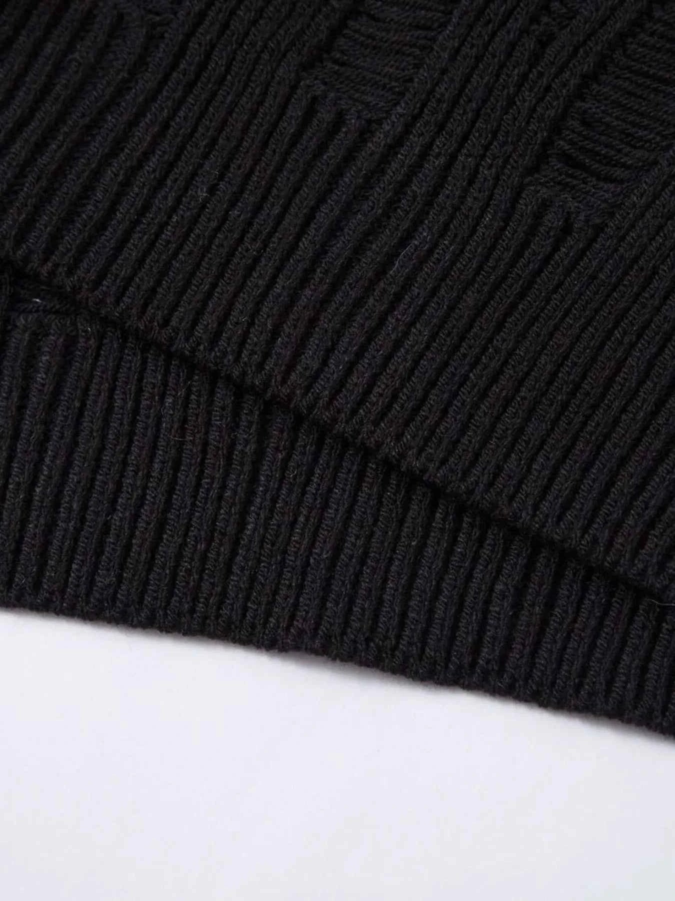 Men's Zip Up Openwork Cardigan