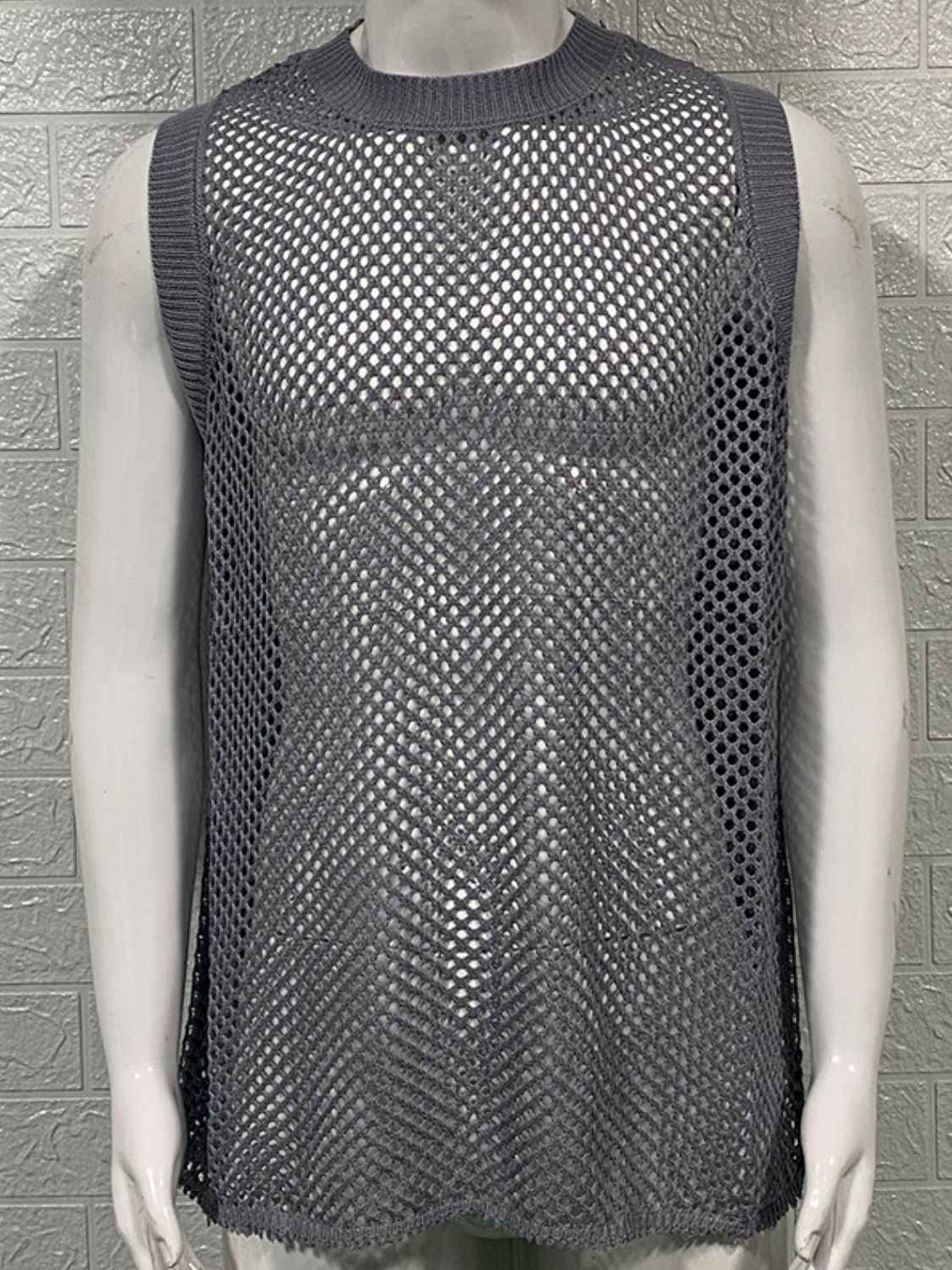 Men's Sleeveless Sheer Knit Top - Damned Threads