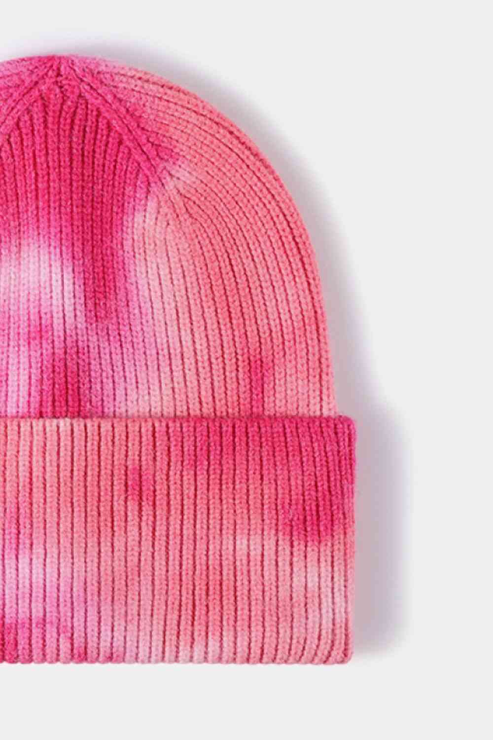 Tie-Dye Cuffed Rib-Knit Beanie Hat - Damned Threads