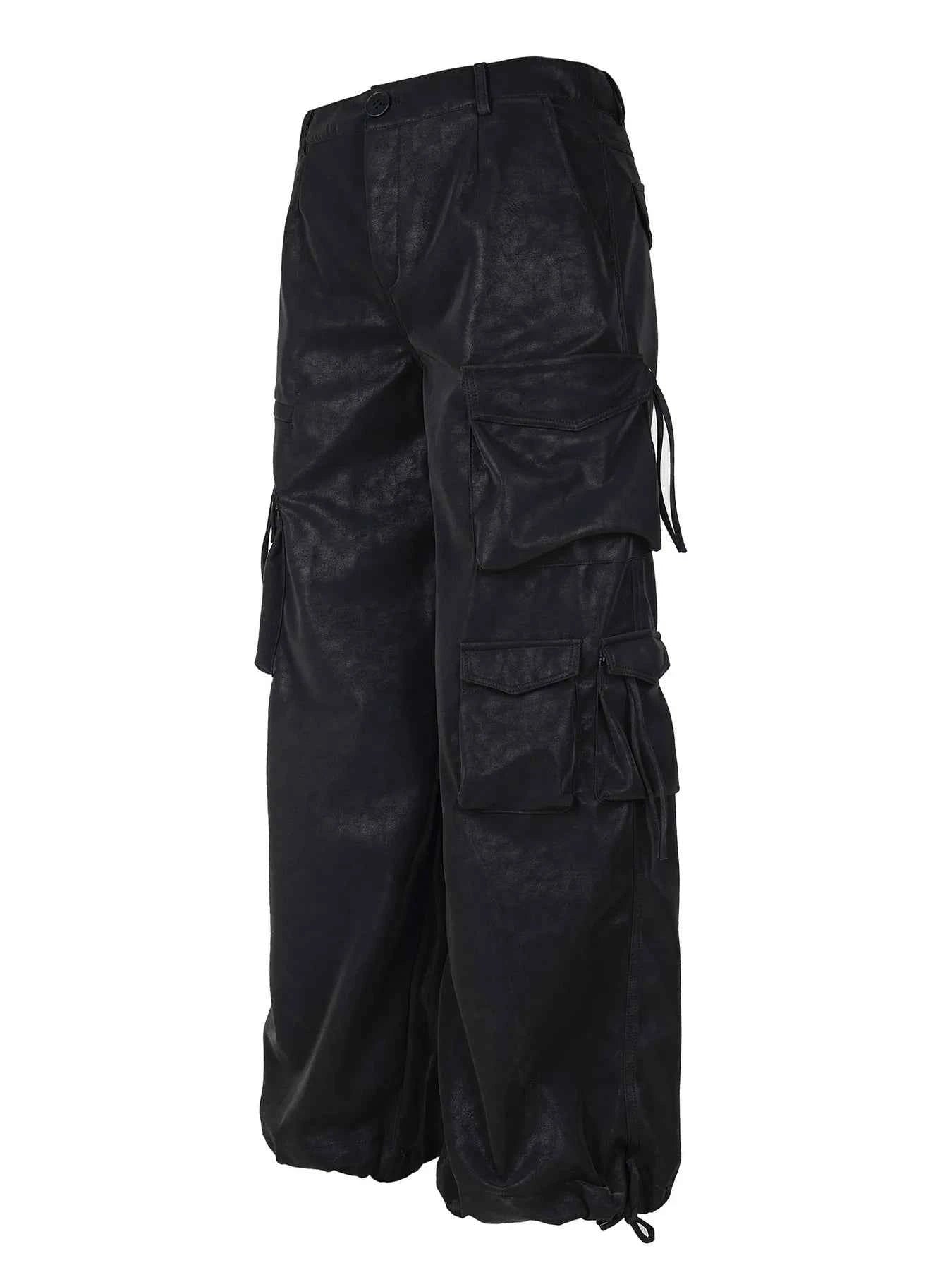 Men's Wide Leg Cargo Pants with Multiple Pockets
