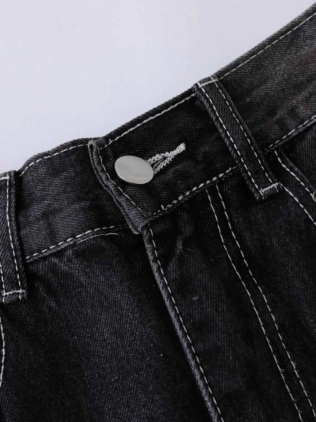 Men's Vintage Washed Wide Leg Denim Jeans