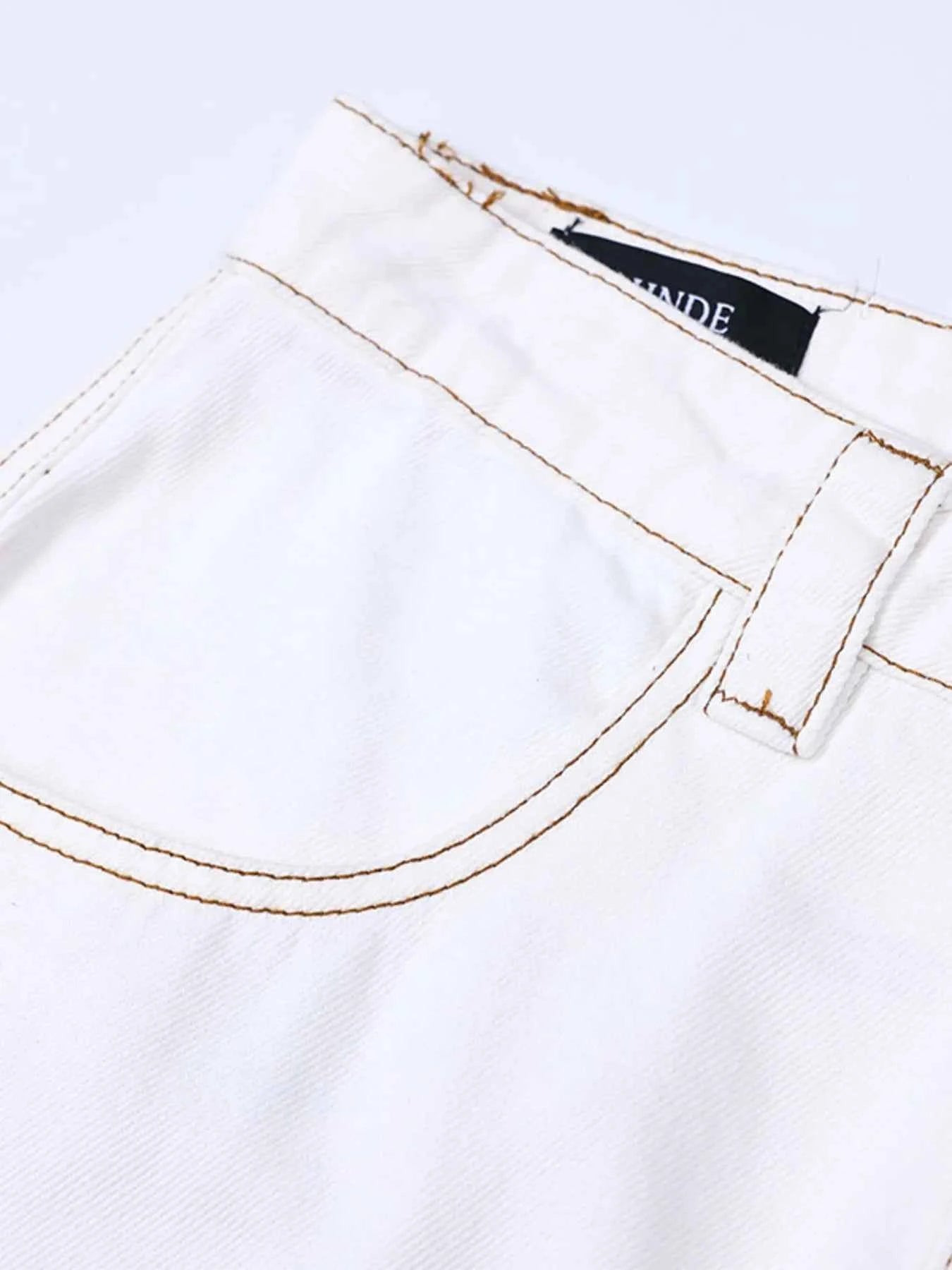 Men's Cargo Curved Jeans with Contrast Stitching