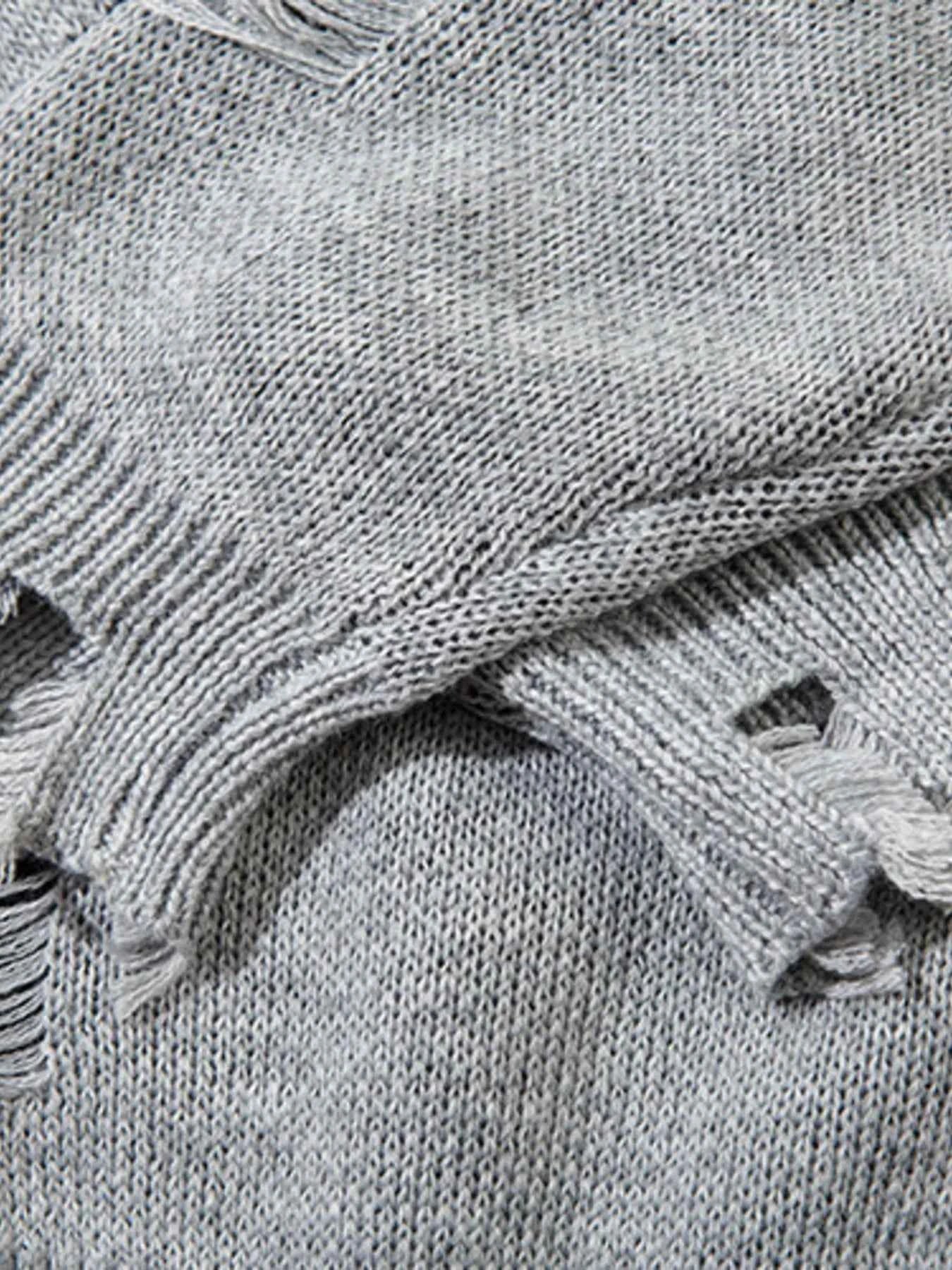 Men's Distressed Chain Detail Oversized Sweater