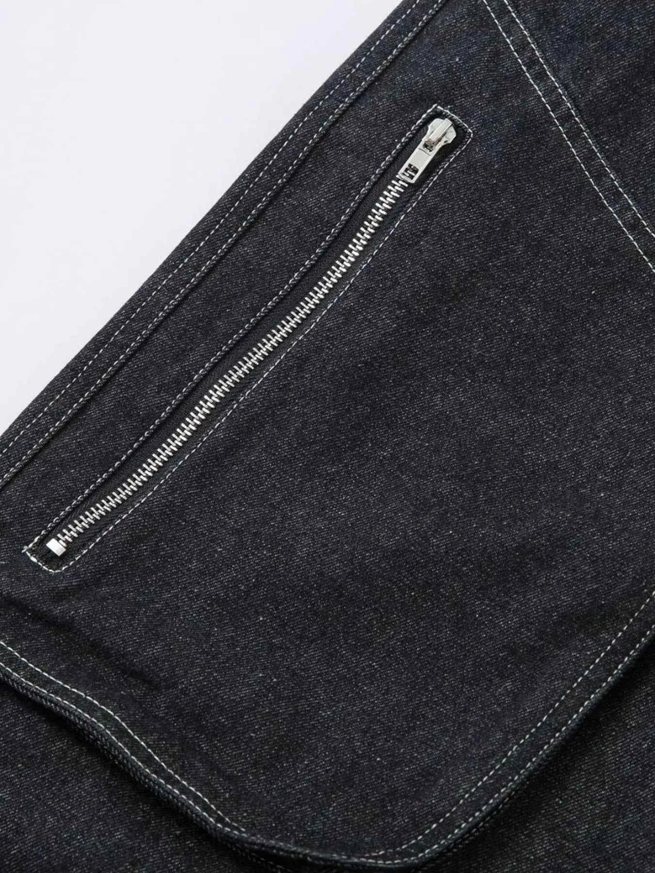 Men's Wide Leg Jeans with Contrast Panels