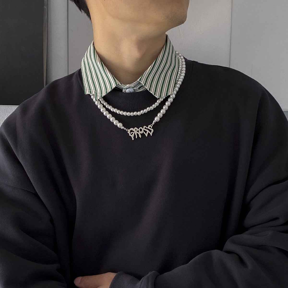 Gross Double Layer Pearl Necklace - Damned Threads