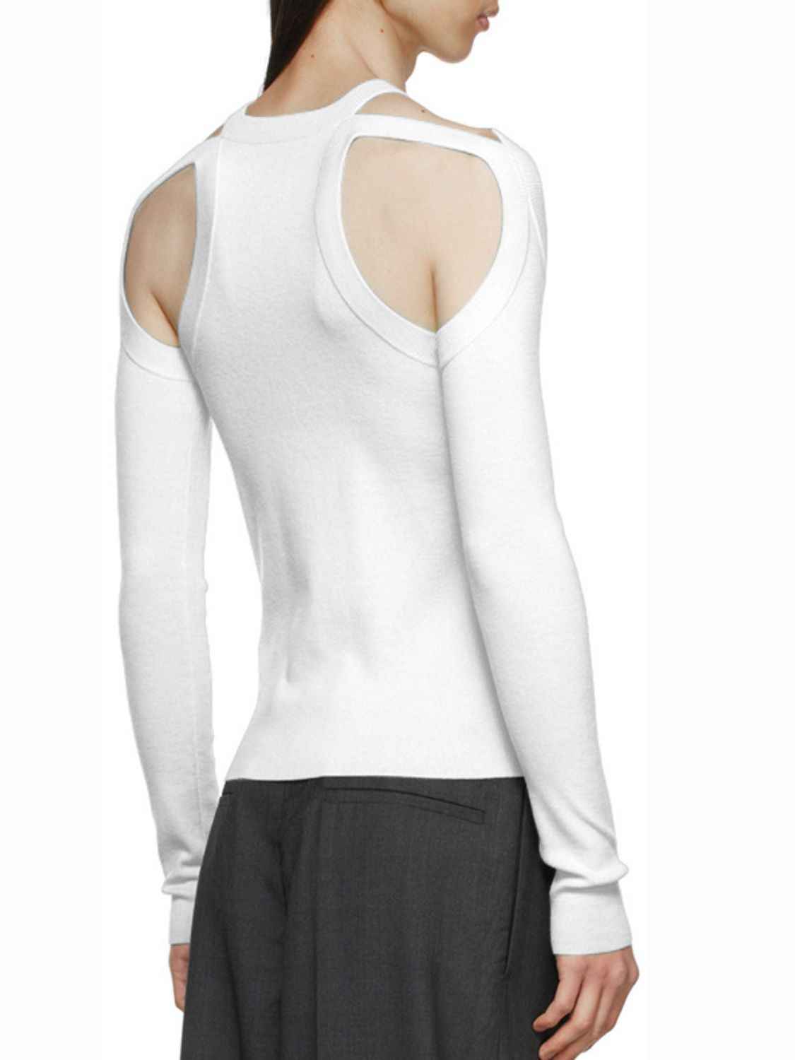 Men's Full Size Cutout Round Neck Long Sleeve Top Plus Size - Damned Threads