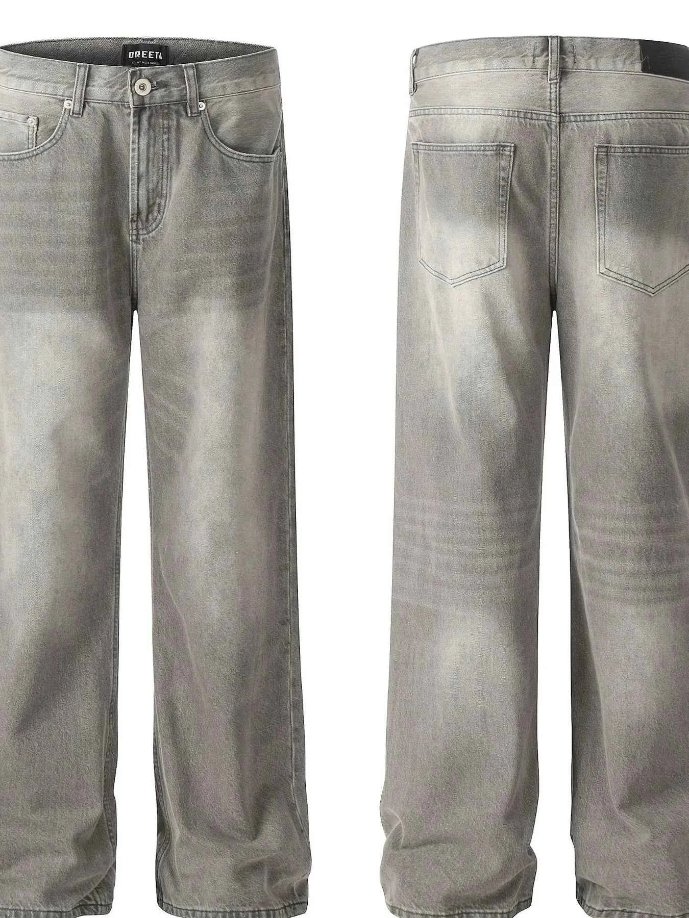 Men's Vintage Washed Wide Leg Jeans