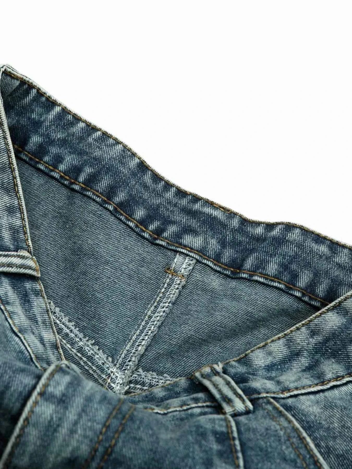 Men's Washed Curved Jeans with Side Stripe Detail
