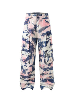Men's Plus Size Wide Leg Camouflage Cargo Pants
