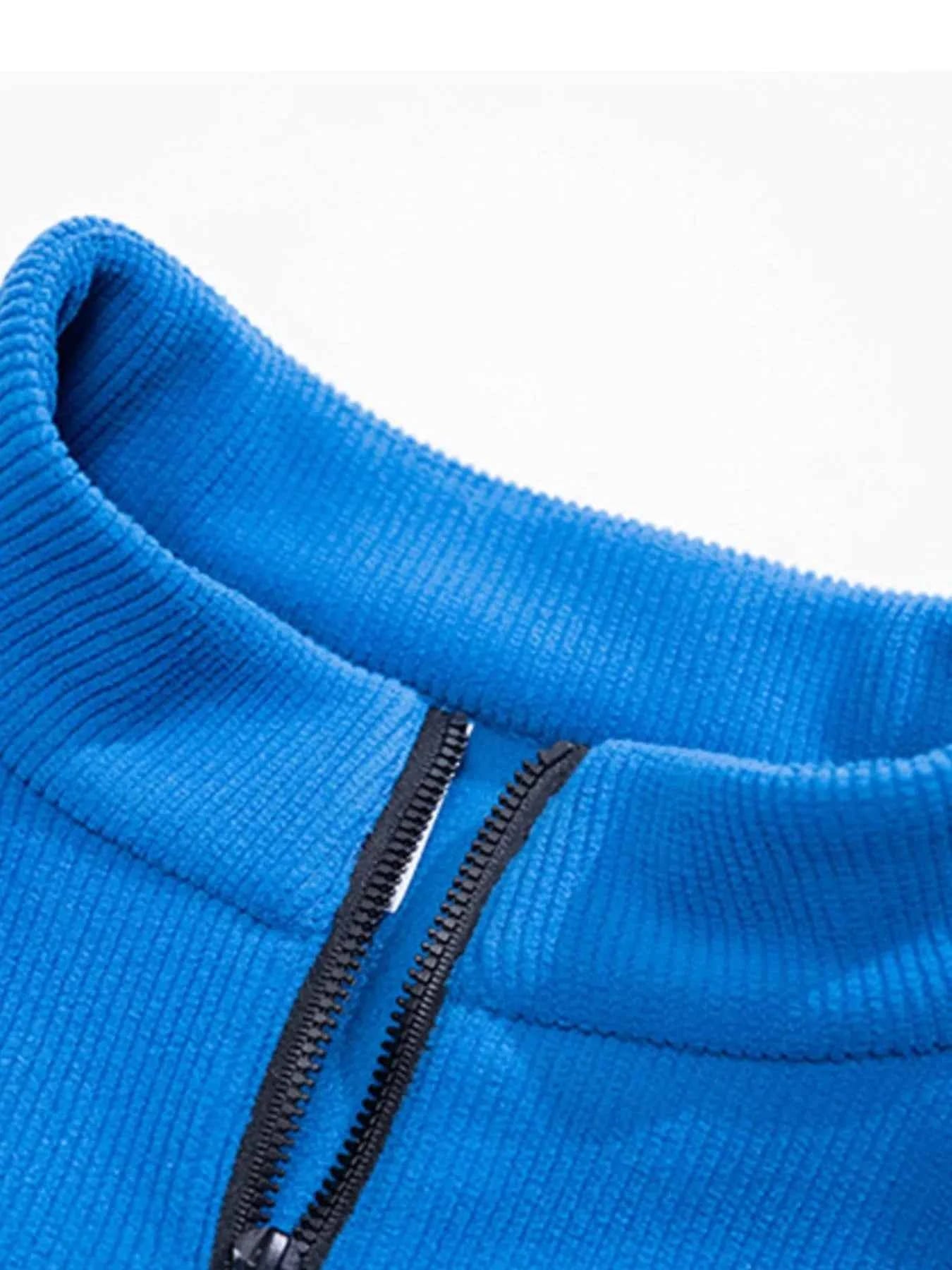 Men's Plus Size Half-Zip Fleece Sweatshirt with Chest Pocket