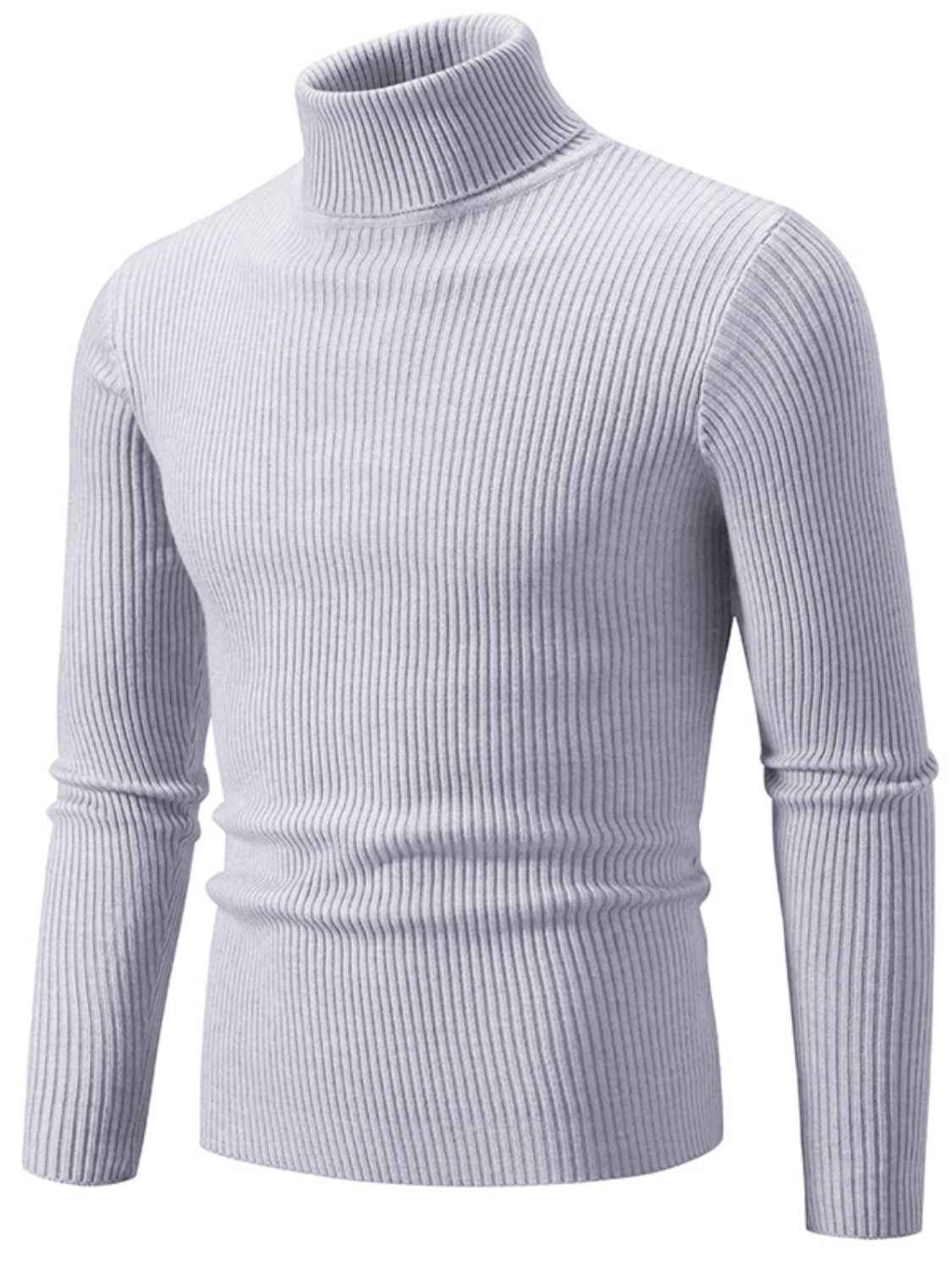 Men's Turtleneck Long Sleeve Ribbed Sweater - Damned Threads