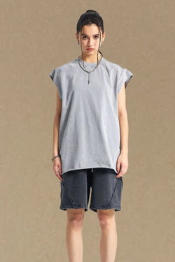 Washed  Wide Shoulder Tank - Damned Threads
