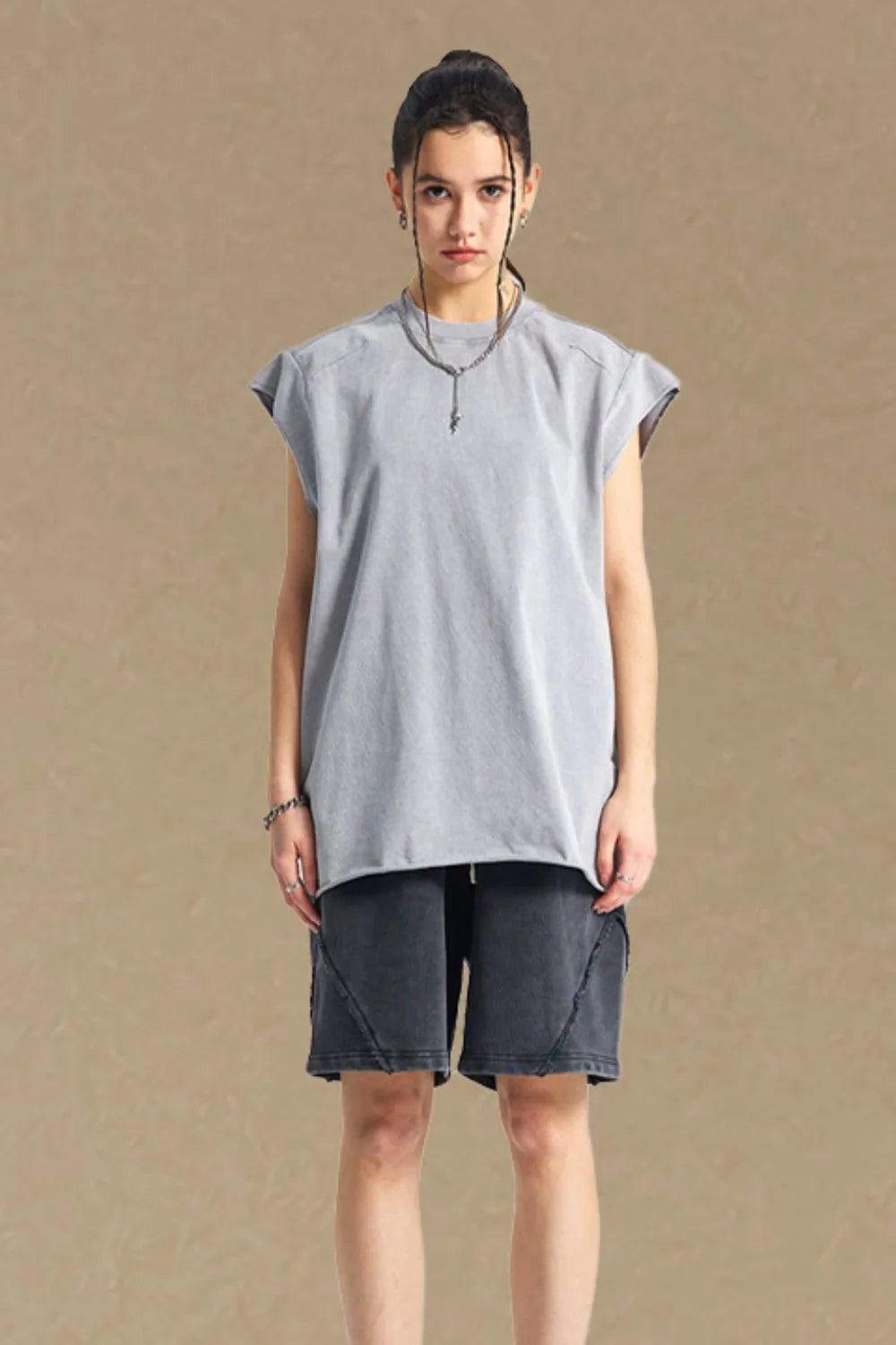 Washed  Wide Shoulder Tank - Damned Threads