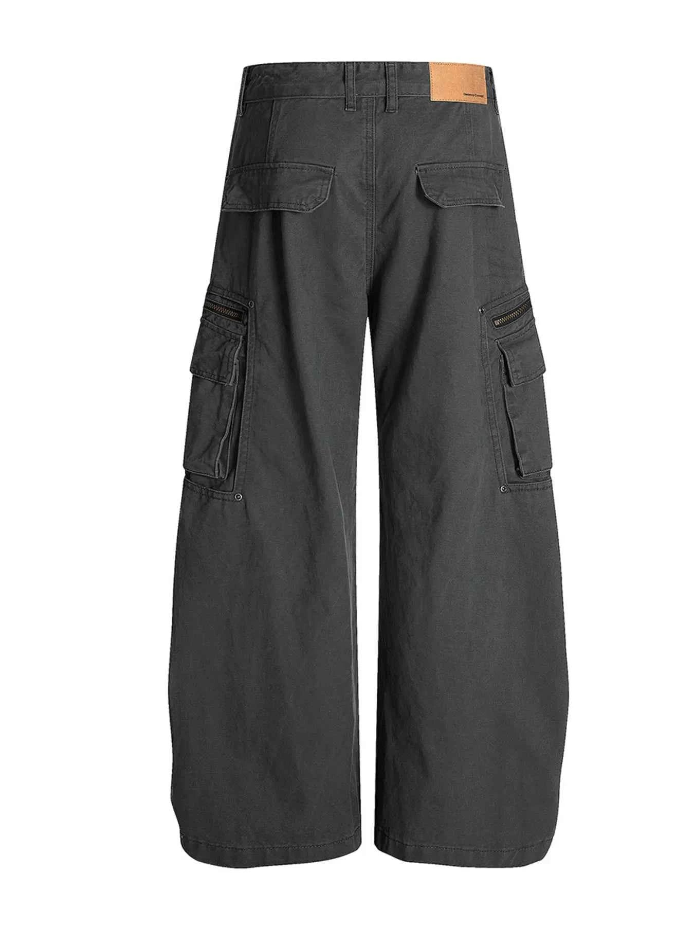 Men's Cargo Curved Pants with Multi Pockets