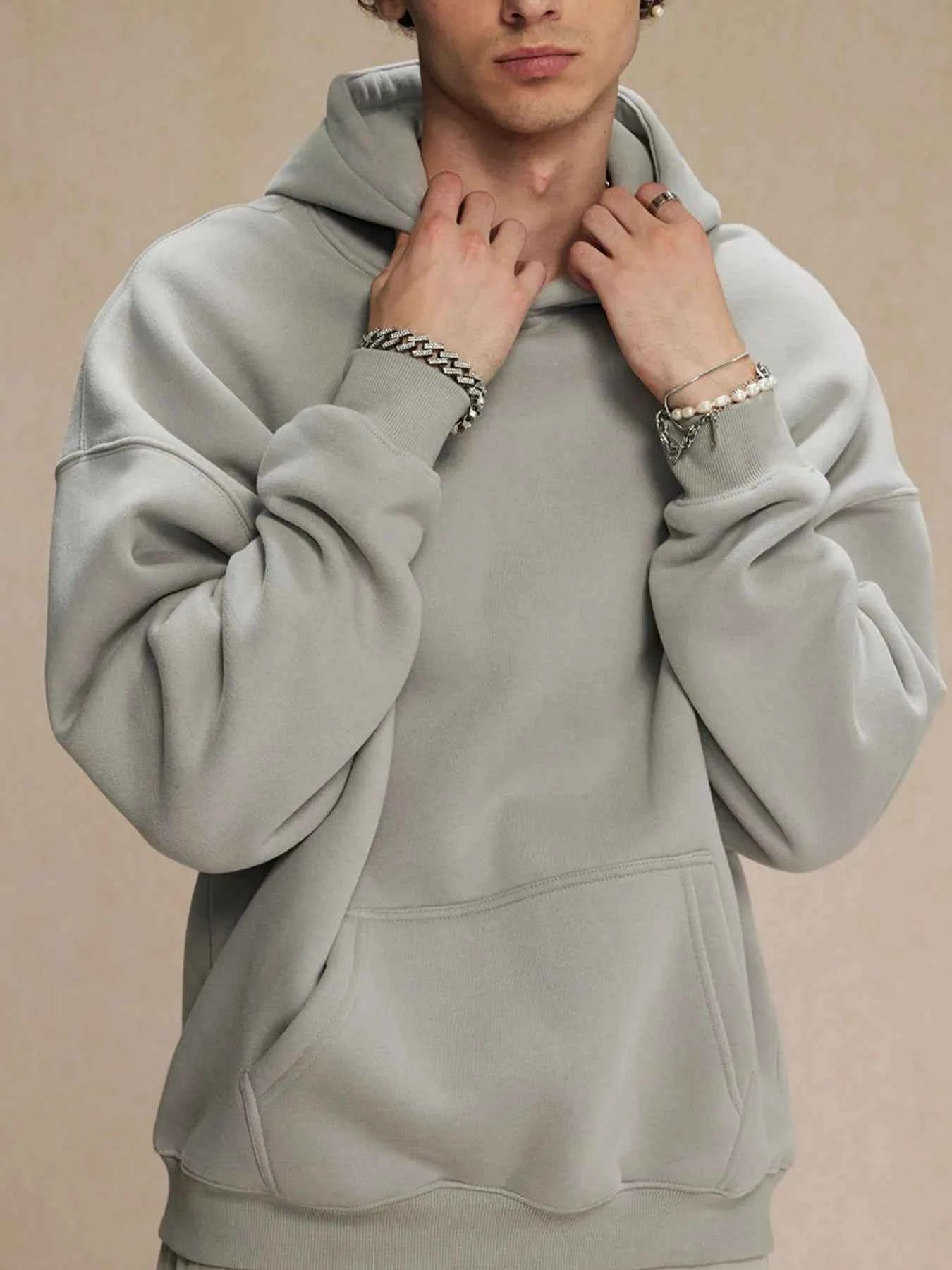 Men's Oversized Pocketed Long Sleeve Hoodie
