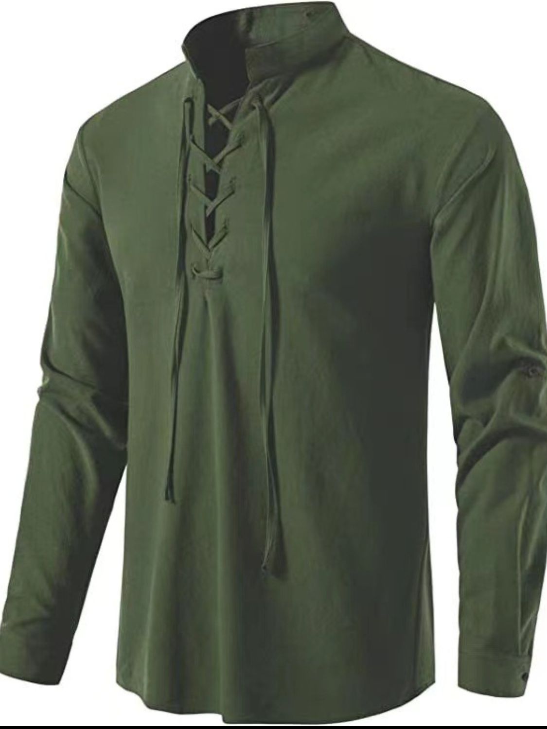 Men's Lace Up Long Sleeve Blouse - Damned Threads