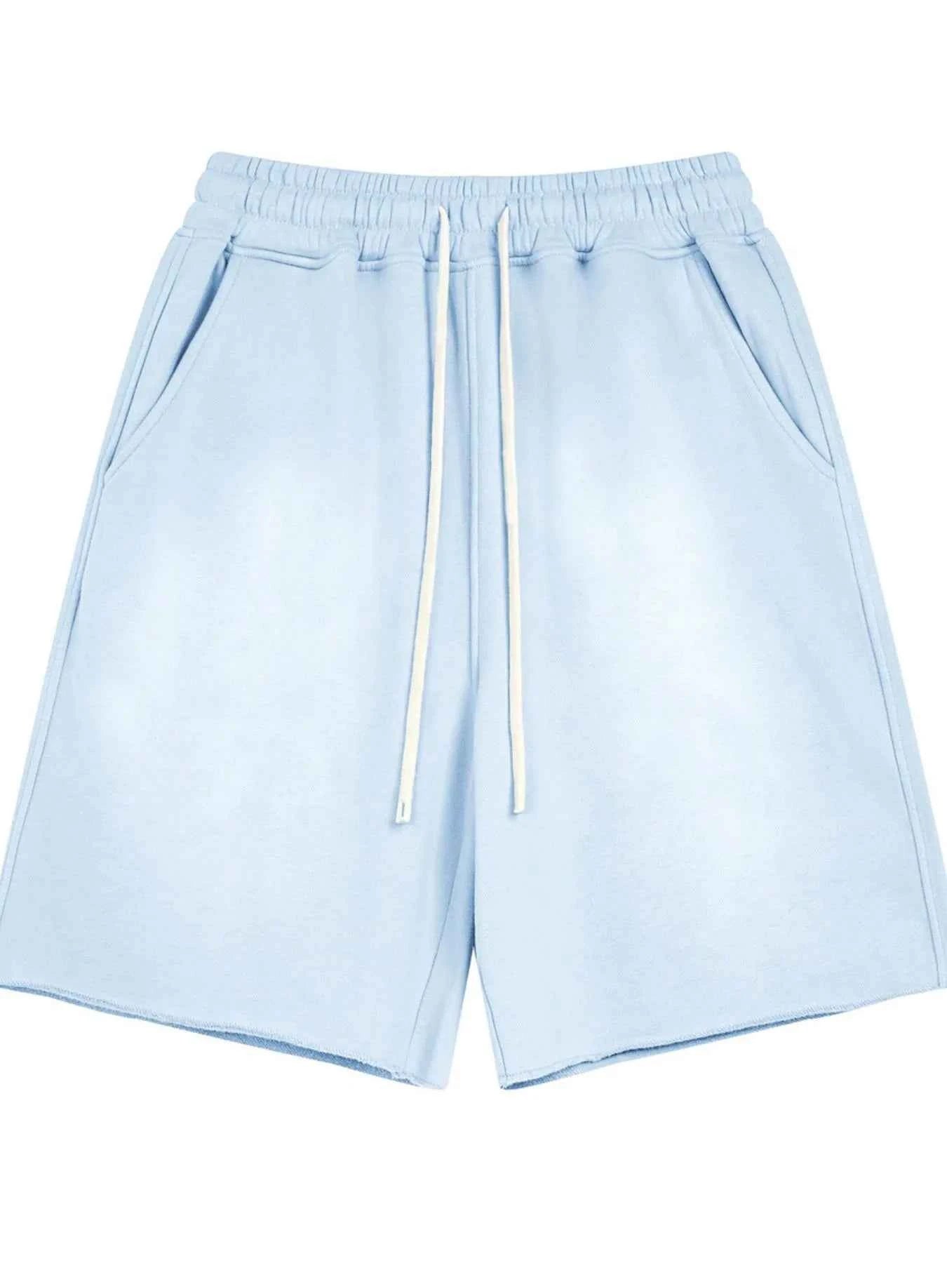 Men's Raw Edge Drawstring Casual Shorts