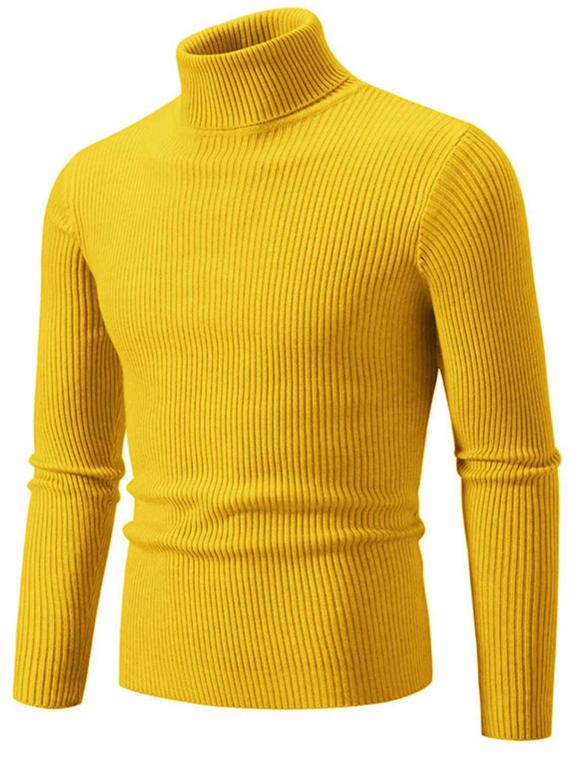 Men's Turtleneck Long Sleeve Ribbed Sweater - Damned Threads