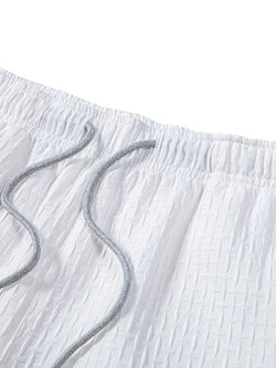 Men's Classic Textured Shorts with Elastic Waist