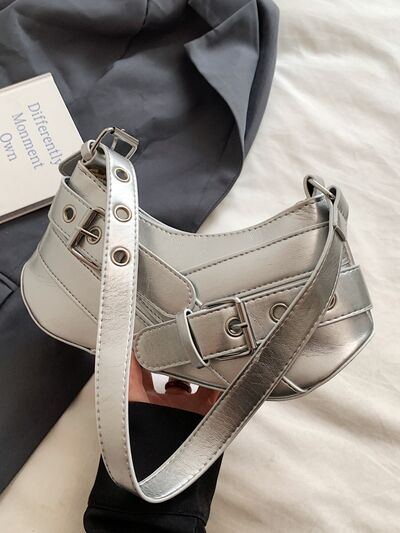 PU Leather Buckle Shoulder Bag - Damned Threads