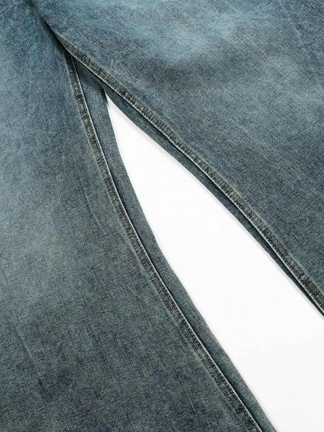 Men's Washed Curved Jeans with Side Stripe Detail