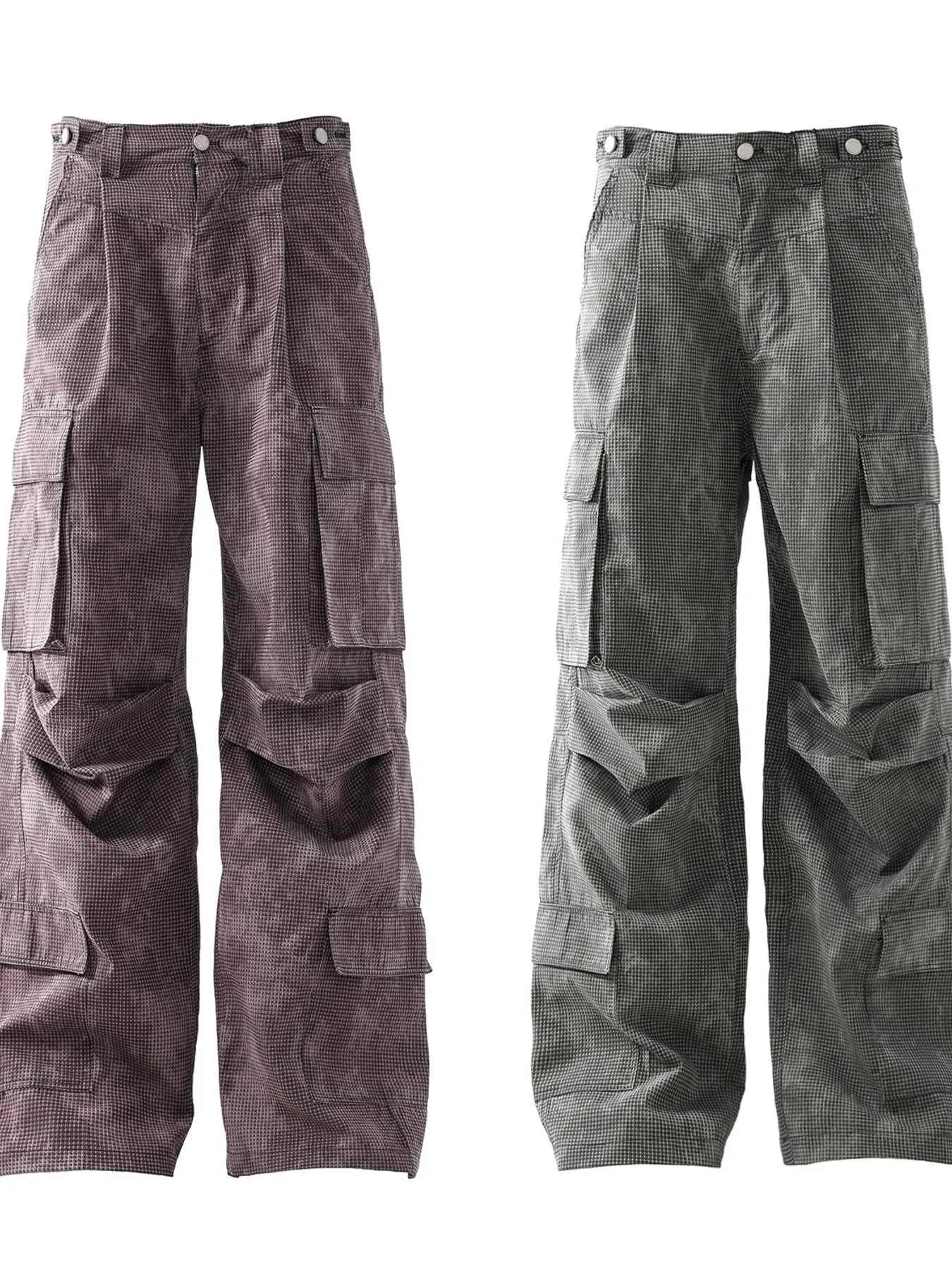 Men's Wide Leg Cargo Pants with Multiple Pockets