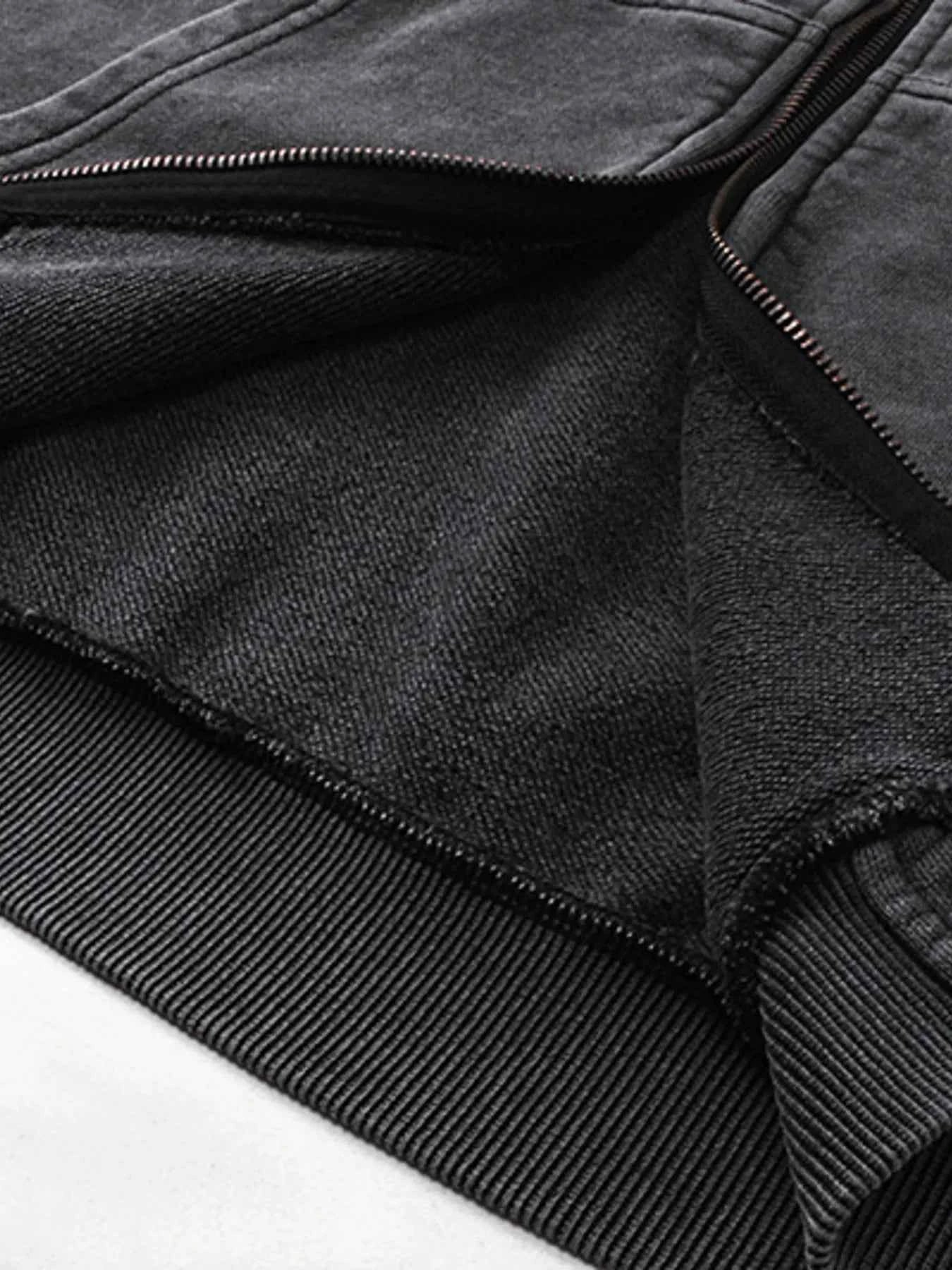 Men's Zip Up Washed Oversized Hoodie