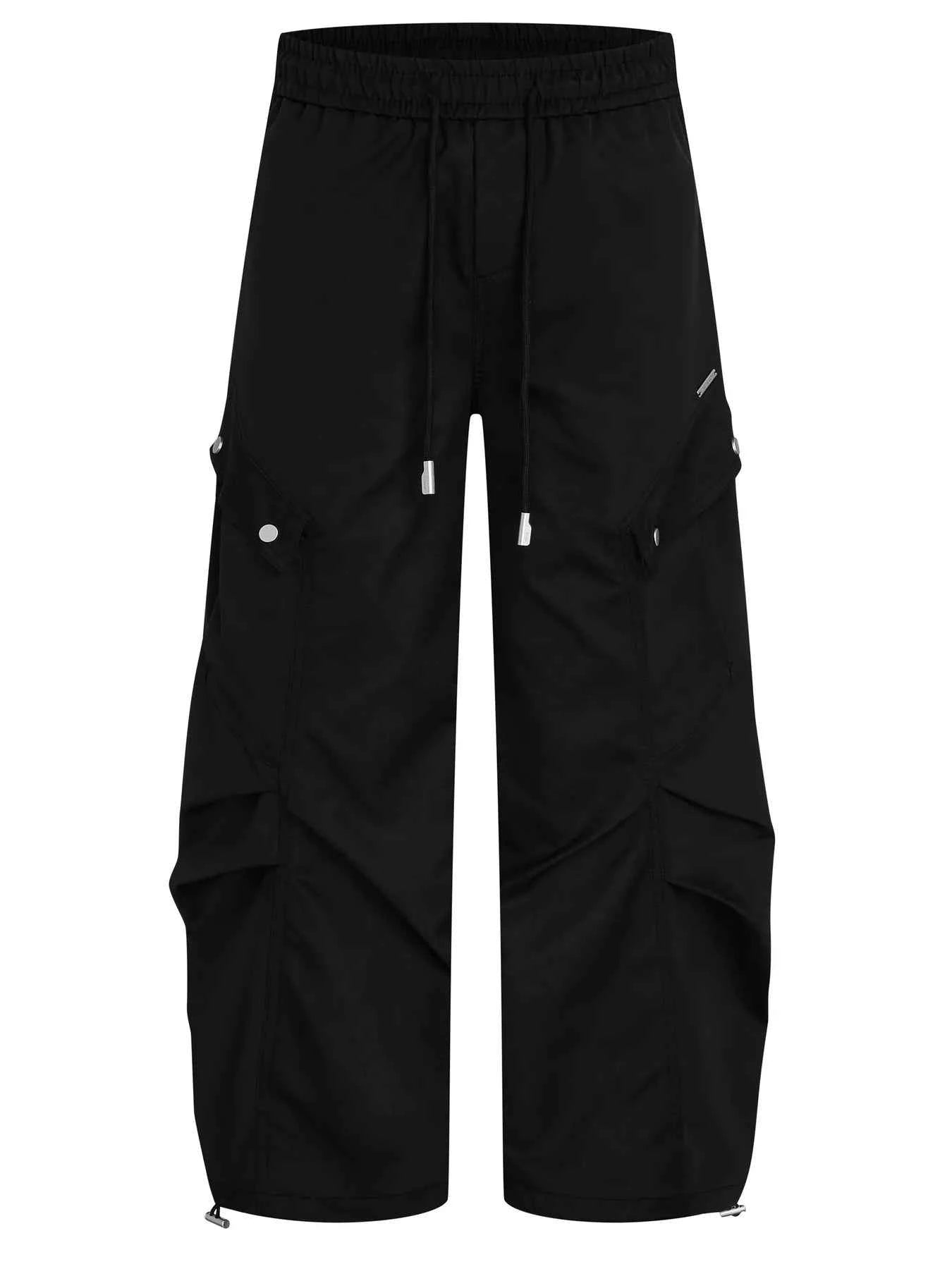Men's Cargo Wide Leg Pants with Drawstring