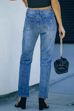 Distressed Skeleton Pattern Jeans with Pockets - Damned Threads