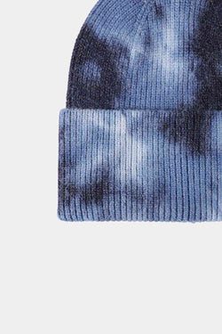 Tie-Dye Cuffed Rib-Knit Beanie Hat - Damned Threads