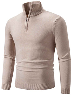 Men's Plus Size Quarter Zip Long Sleeve Knit Top - Damned Threads